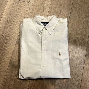 RALPH LAUREN | 100% cotton button down shirt, size 17 36